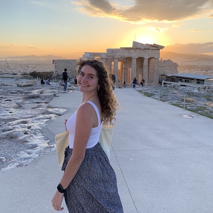 Rory Smist in Greece during a study abroad trip