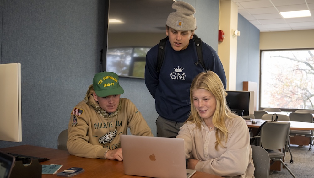 students answering a question